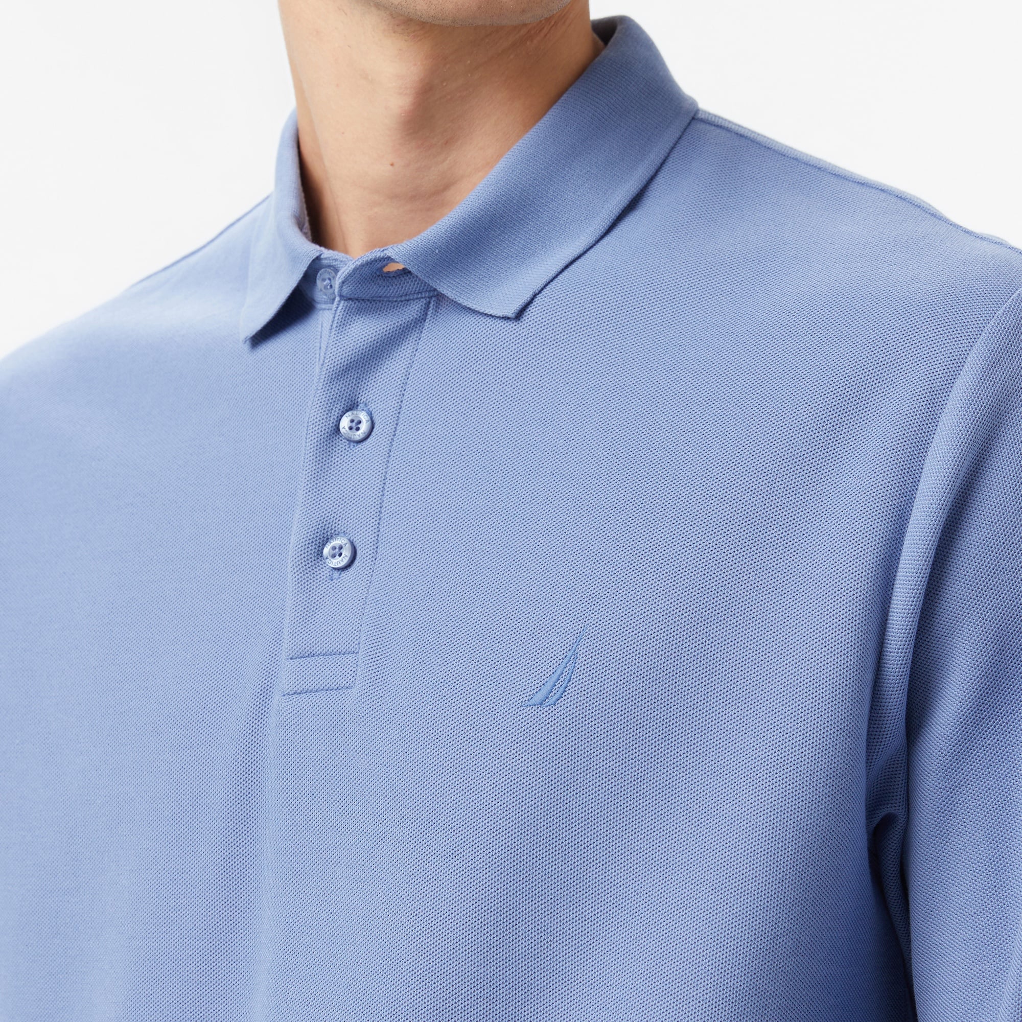 Nautica Classic Fit Uzun Kollu Polo Yaka Erkek Mavi T-shirt