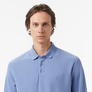  Nautica Classic Fit Uzun Kollu Polo Yaka Erkek Mavi T-shirt