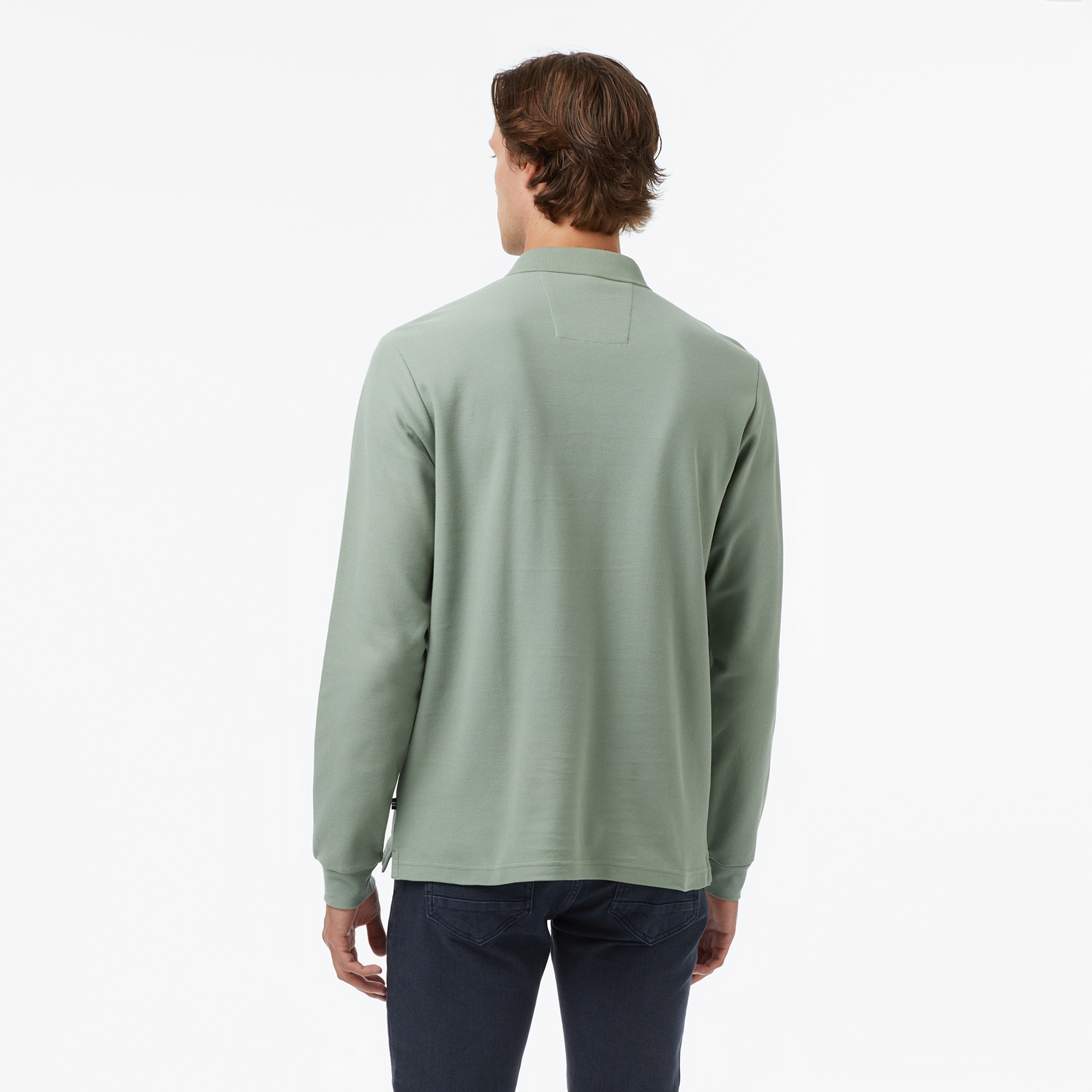 Nautica Erkek Yeşil Classic Fit Uzun Kollu Polo Yaka T-Shirt