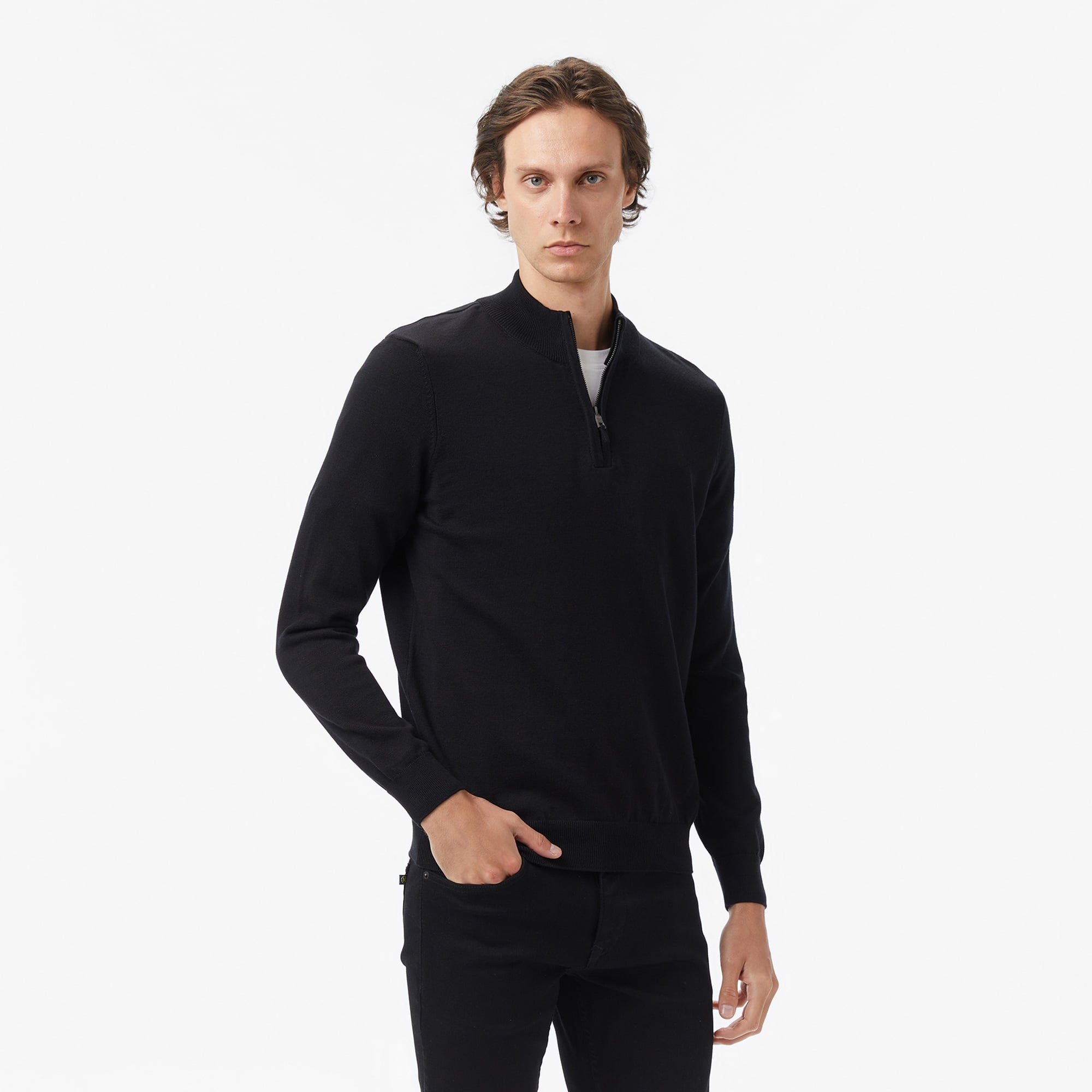 Nautica Erkek Siyah Classic Fit Kazak