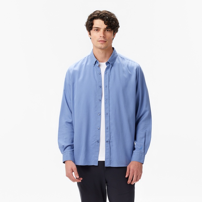  Nautica Erkek Mavi Classic Fit Gömlek