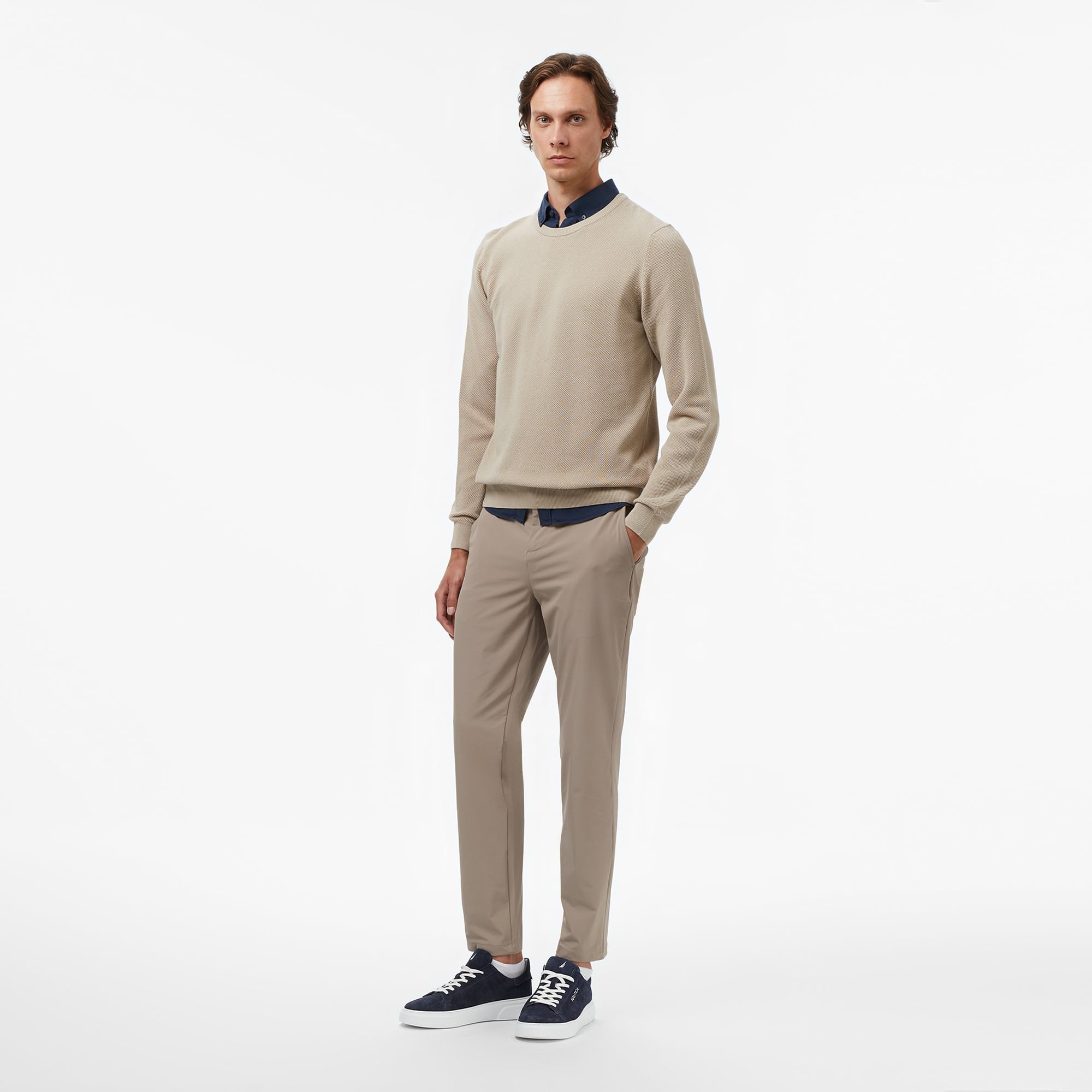 Nautica Erkek Bej Classic Fit Kazak