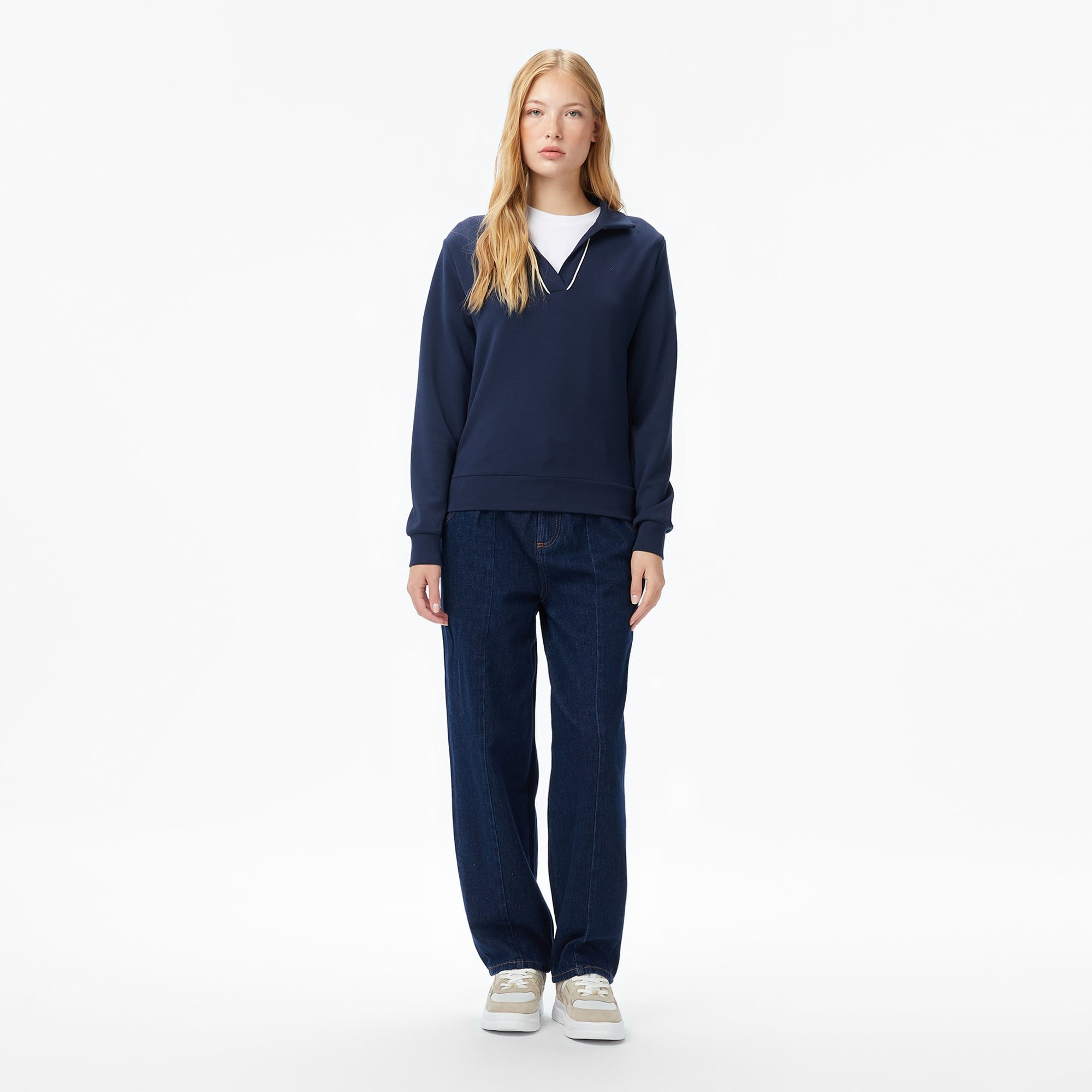 Nautica Kadın Lacivert Regular Fit Sweatshirt