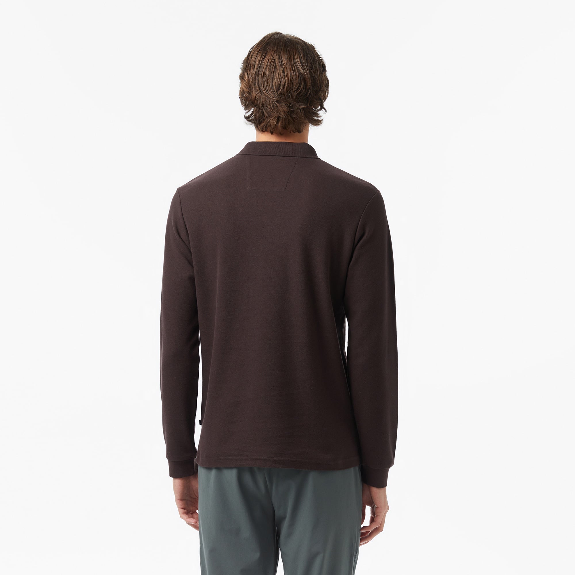 Nautica Erkek Kahverengi Classic Fit Uzun Kollu Polo Yaka T-Shirt