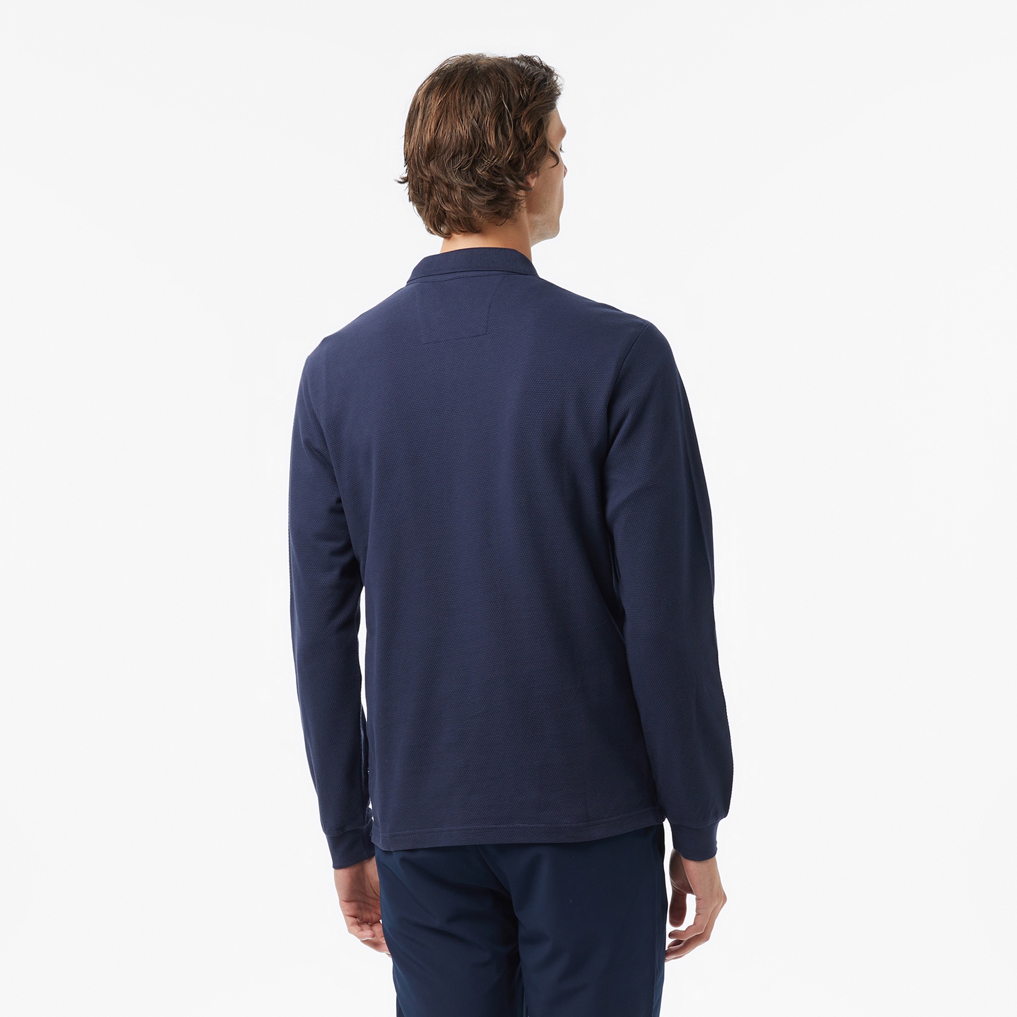 Nautica Erkek Lacivert Classic Fit Uzun Kollu Polo Yaka T-Shirt