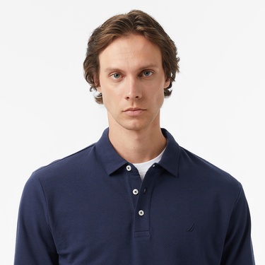  Nautica Erkek Lacivert Classic Fit Uzun Kollu Polo Yaka T-Shirt