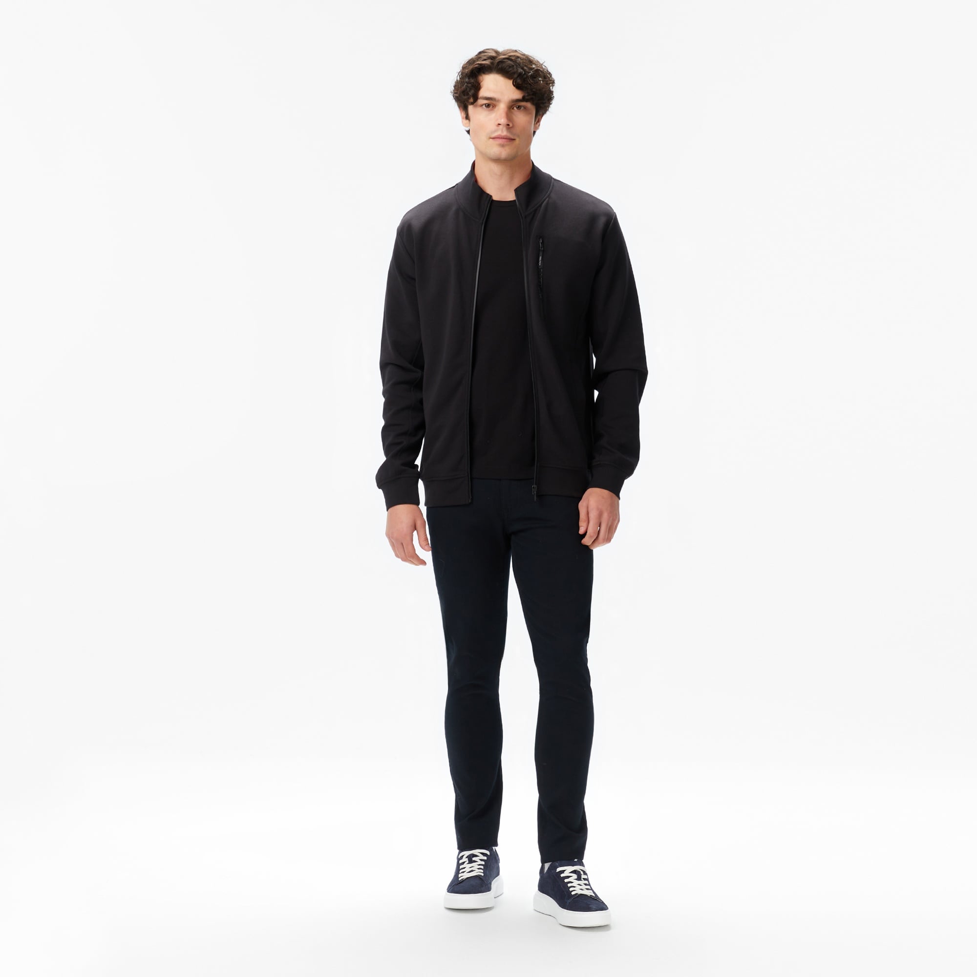 Nautica Erkek Siyah Classic Fit Fermuarlı Sweatshirt