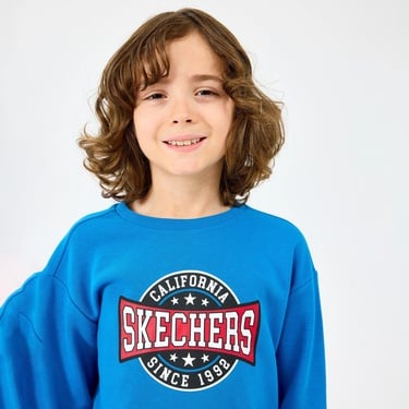  Skechers Crewneck Çocuk Mavi Sweatshirt
