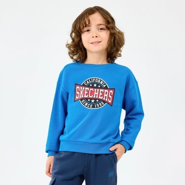  Skechers Crewneck Çocuk Mavi Sweatshirt