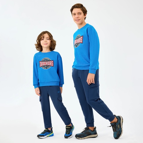 Skechers Crewneck Çocuk Mavi Sweatshirt
