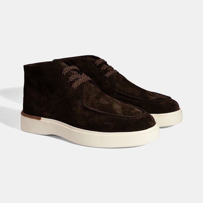  Erkek Kahve Bağcıklı Süet Bot