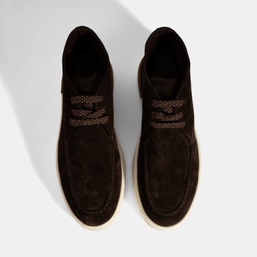  Erkek Kahve Bağcıklı Süet Bot