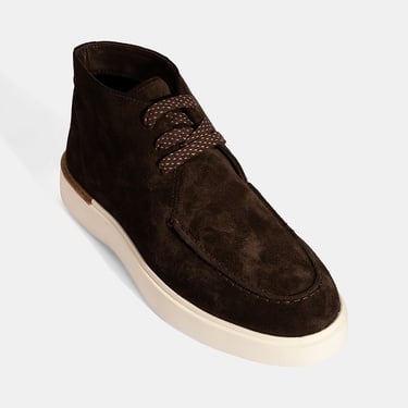  Erkek Kahve Bağcıklı Süet Bot