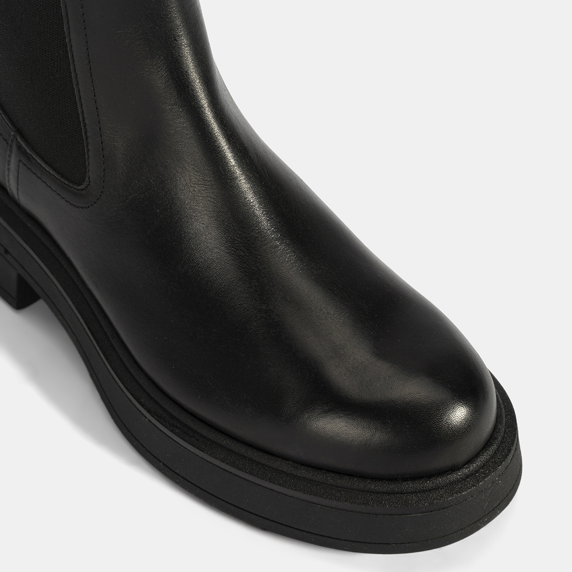 Kadın Siyah Lastikli Deri Chelsea Bot