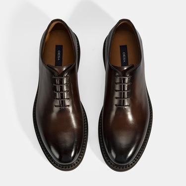  Erkek Kahve Bağcıklı Deri Klasik Ayakkabı