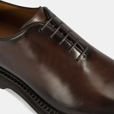  Erkek Kahve Bağcıklı Deri Klasik Ayakkabı