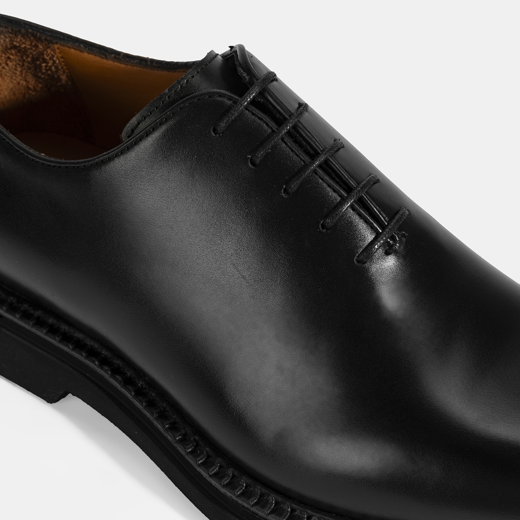 Erkek Siyah Bağcıklı Deri Klasik Ayakkabı