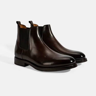  Erkek Kahve Lastikli Deri Bot