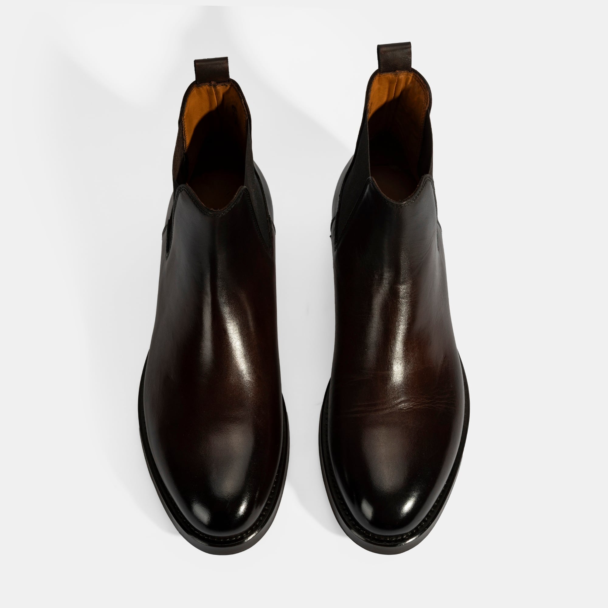 Erkek Kahve Lastikli Deri Bot