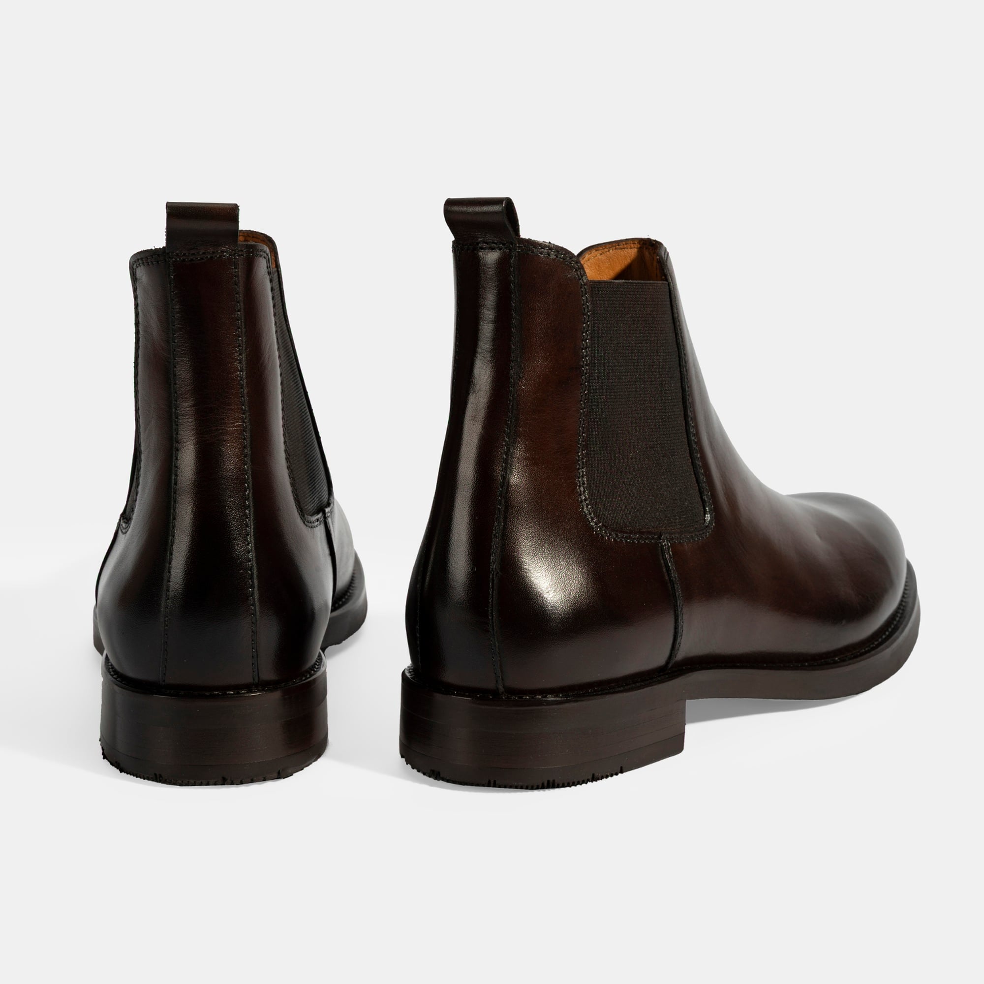 Erkek Kahve Lastikli Deri Bot