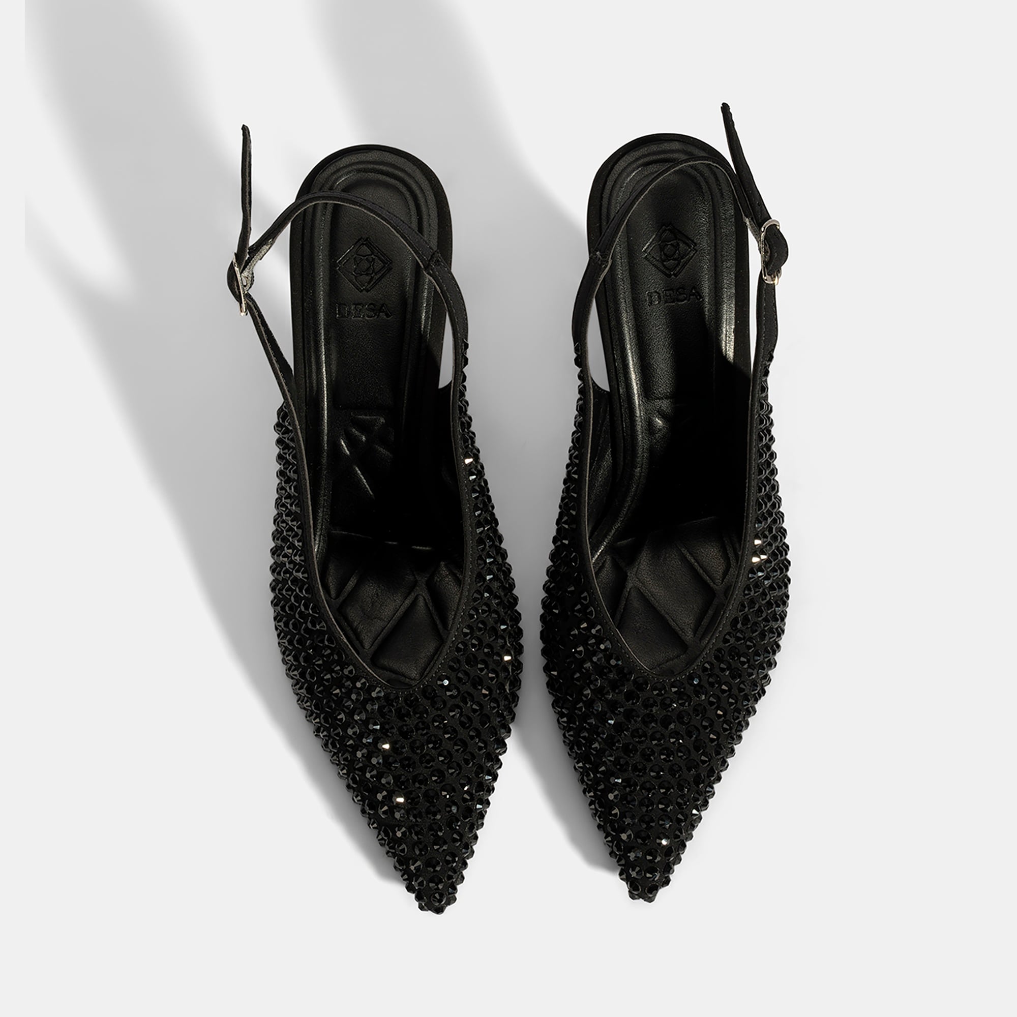 Kadın Siyah Ayarlanabilir Metal Tokalı Taşlı Abiye Ayakkabı