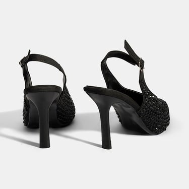  Kadın Siyah Ayarlanabilir Metal Tokalı Taşlı Abiye Ayakkabı