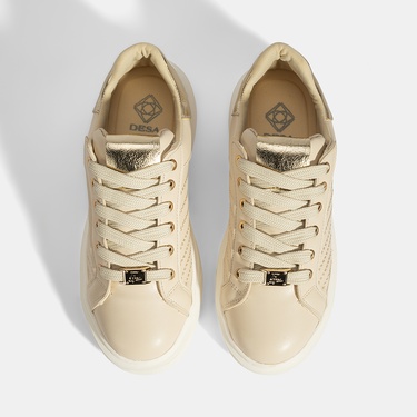  Kadın Bej Bağcıklı Spor Ayakkabı