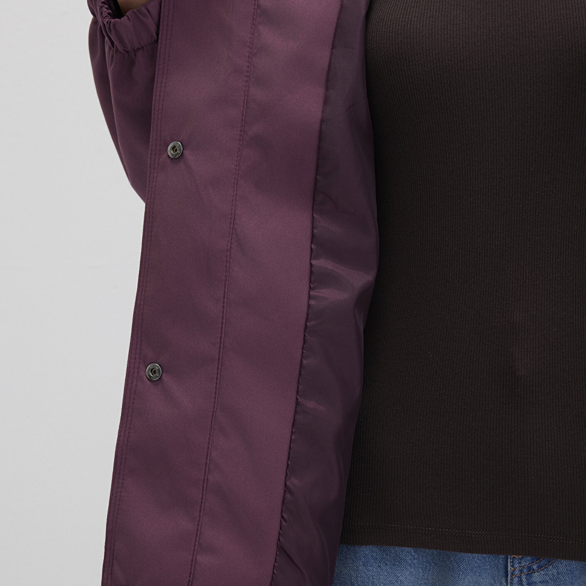 Mavi Kapüşonlu Bordo Ceket Loose Fit / Bol Rahat Kesim 1110014-70223