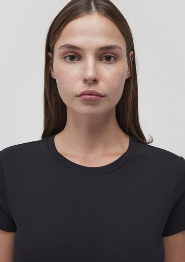  Mavi 2li Kadın Basic Tişört Fitted / Vücuda Oturan Kesim 1611368-620