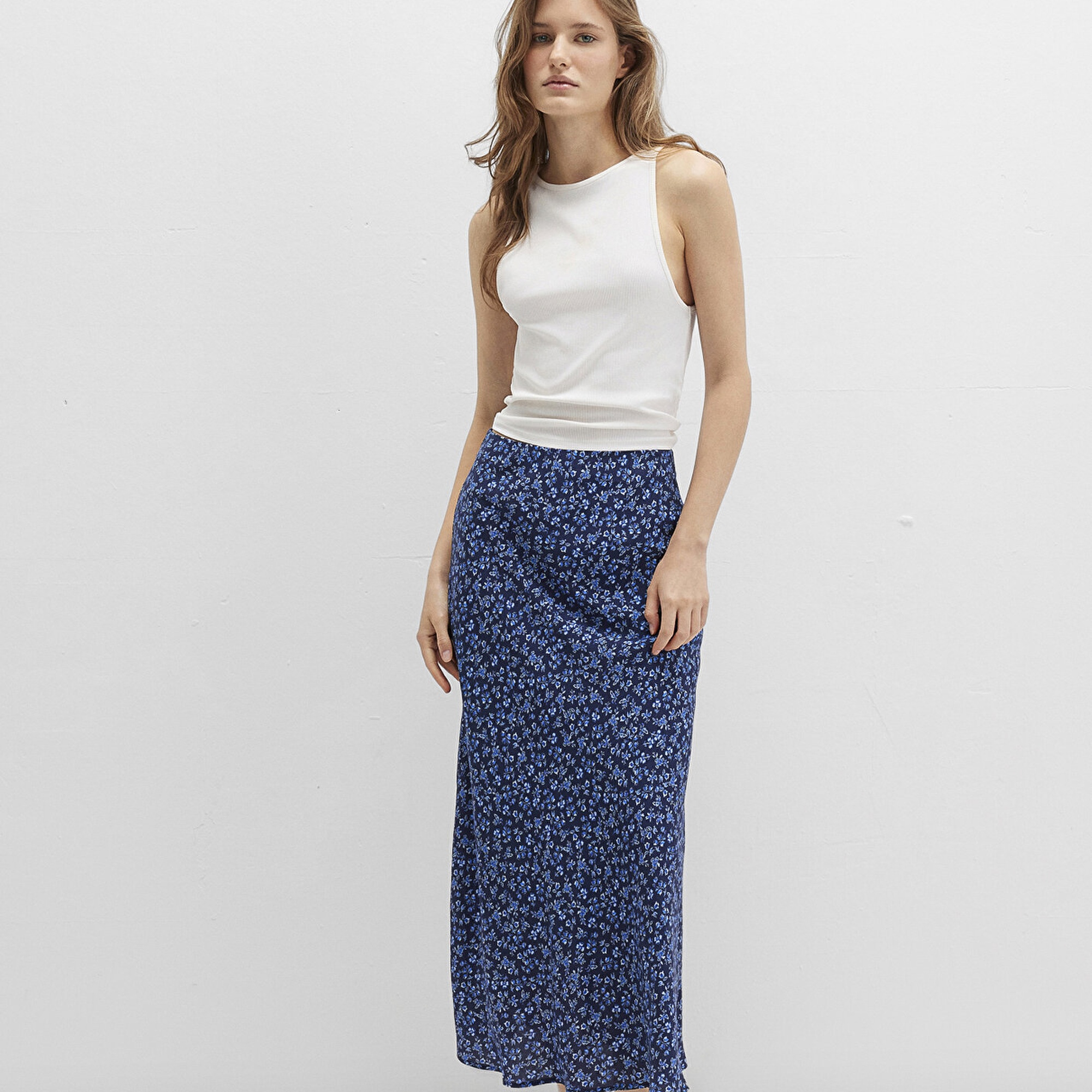 Mavi Baskılı Lacivert Etek 1310583-91323