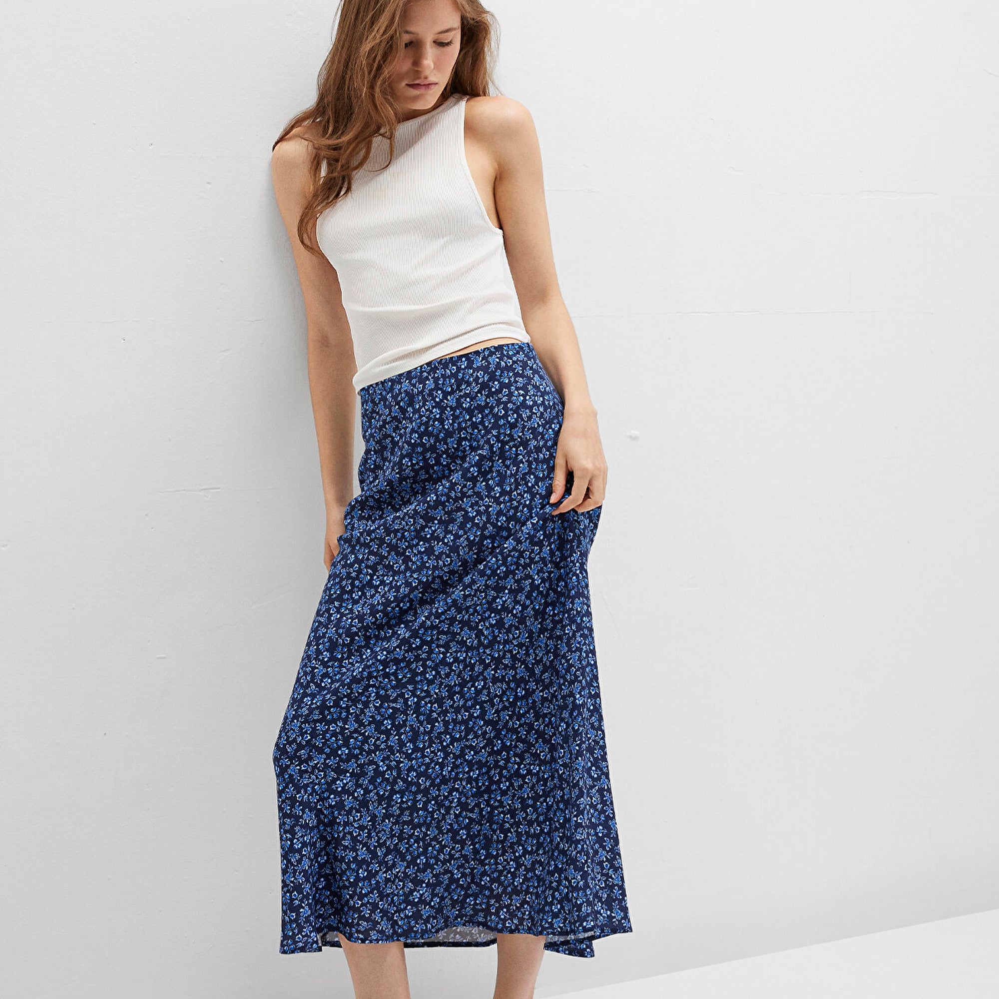 Mavi Baskılı Lacivert Etek 1310583-91323