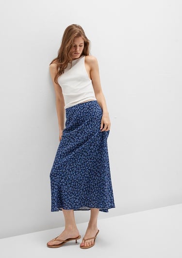  Mavi Baskılı Lacivert Etek 1310583-91323