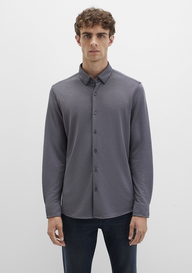  Mavi Gri Gömlek Slim Fit / Dar Kesim 0211908-85309