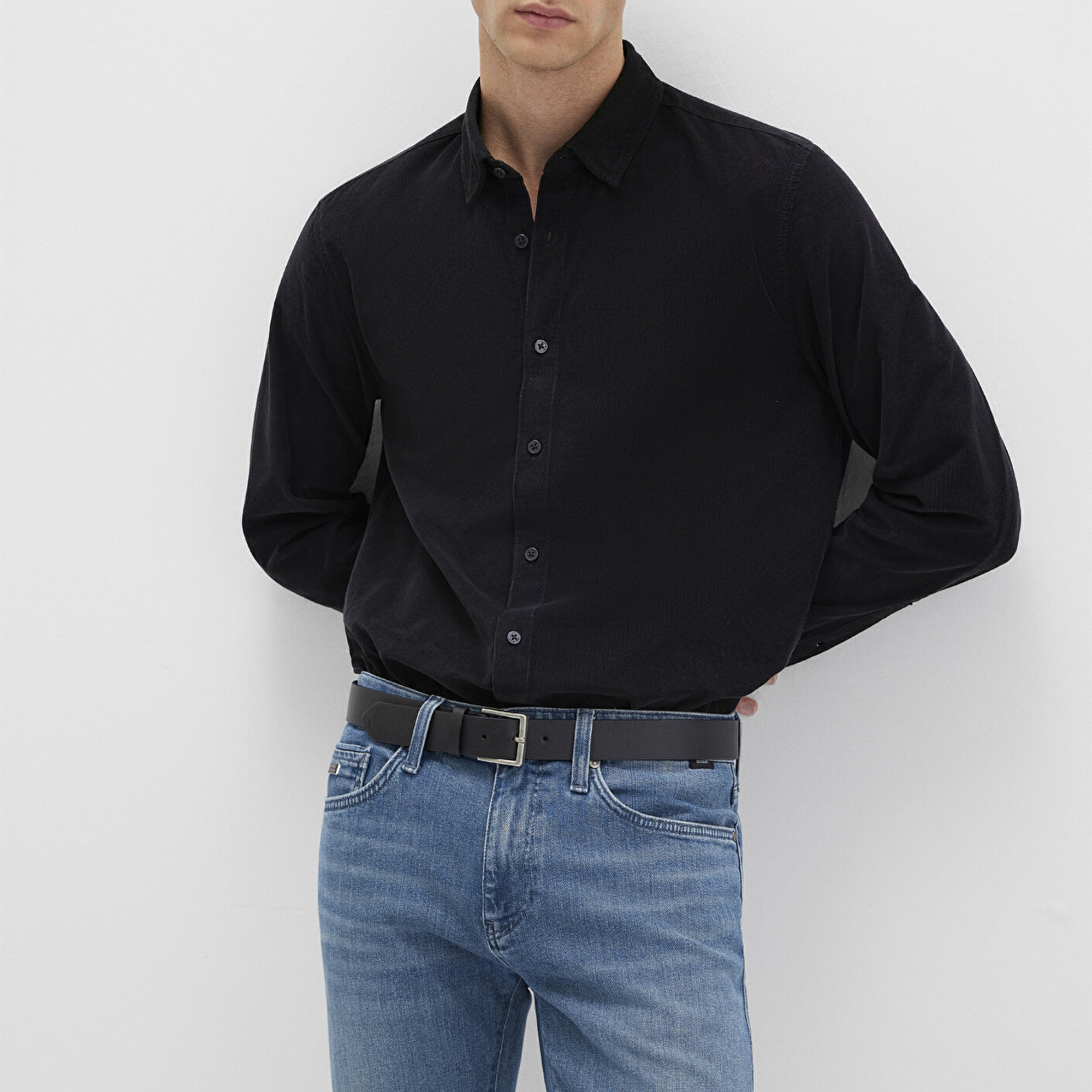 Mavi Siyah Gömlek Regular Fit / Normal Kesim 0211746-900