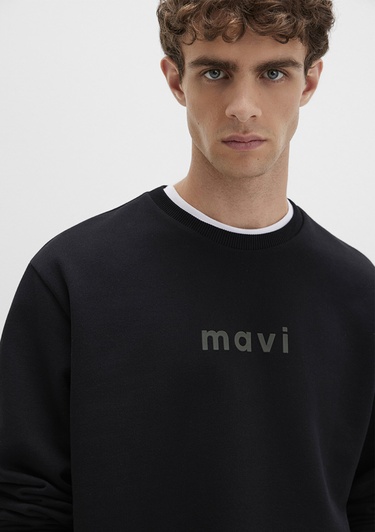  Mavi Mavi Logo Baskılı Siyah Sweatshirt 0S10556-900