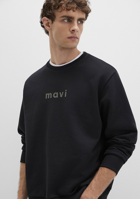  Mavi Mavi Logo Baskılı Siyah Sweatshirt 0S10556-900