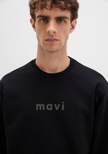  Mavi Mavi Logo Baskılı Siyah Sweatshirt 0S10556-900