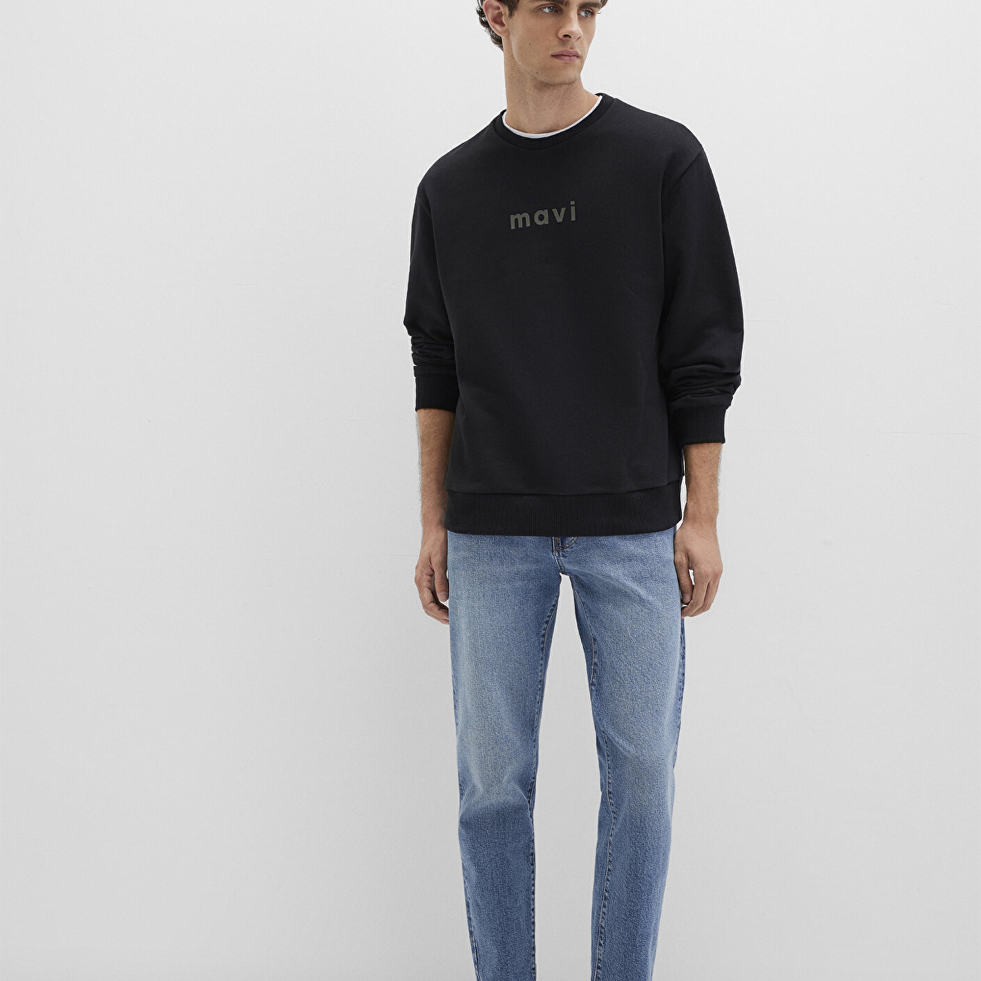 Mavi Mavi Logo Baskılı Siyah Sweatshirt 0S10556-900