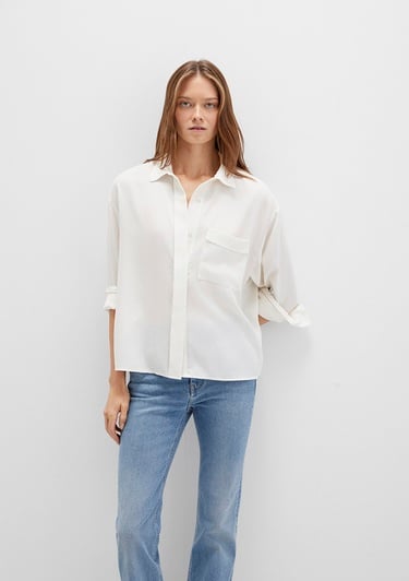  Mavi Ekru Gömlek Oversize / Geniş Kesim 1211354-80194