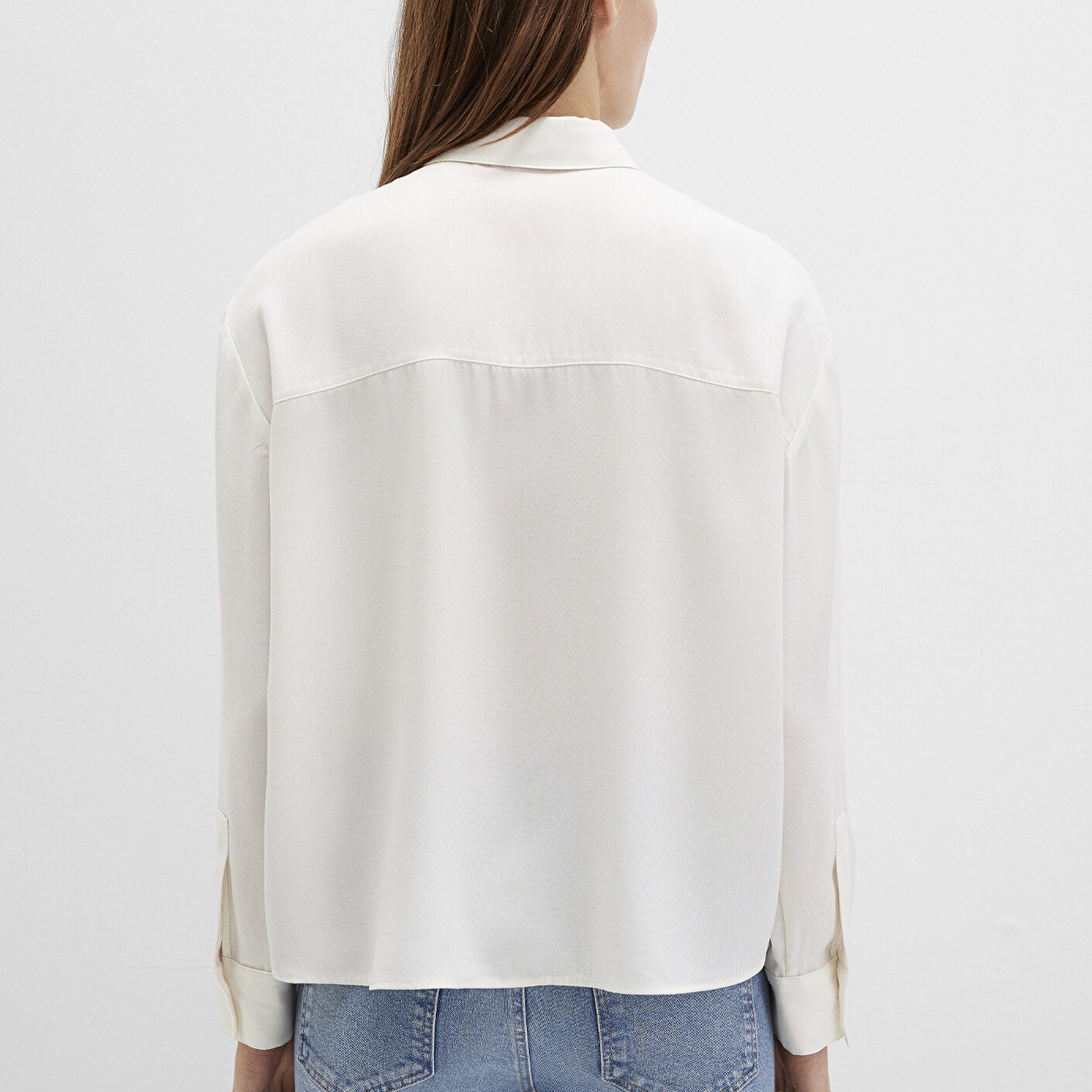 Mavi Ekru Gömlek Oversize / Geniş Kesim 1211354-80194