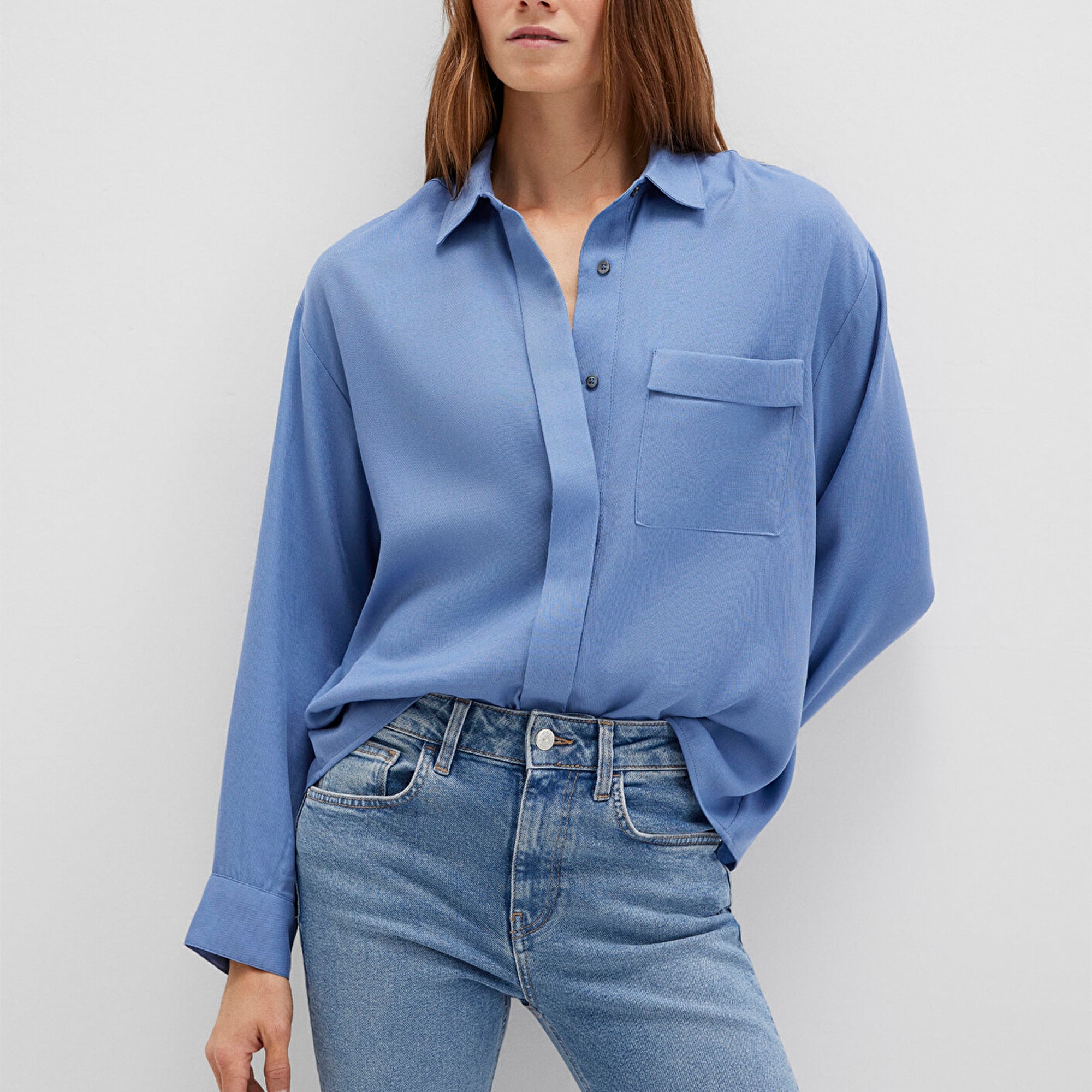 Mavi Mavi Gömlek Oversize / Geniş Kesim 1211354-86802