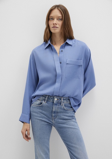  Mavi Mavi Gömlek Oversize / Geniş Kesim 1211354-86802