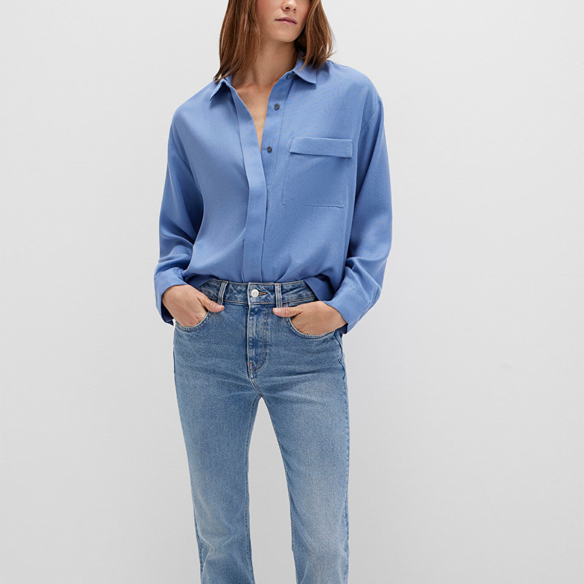 Mavi Mavi Gömlek Oversize / Geniş Kesim 1211354-86802