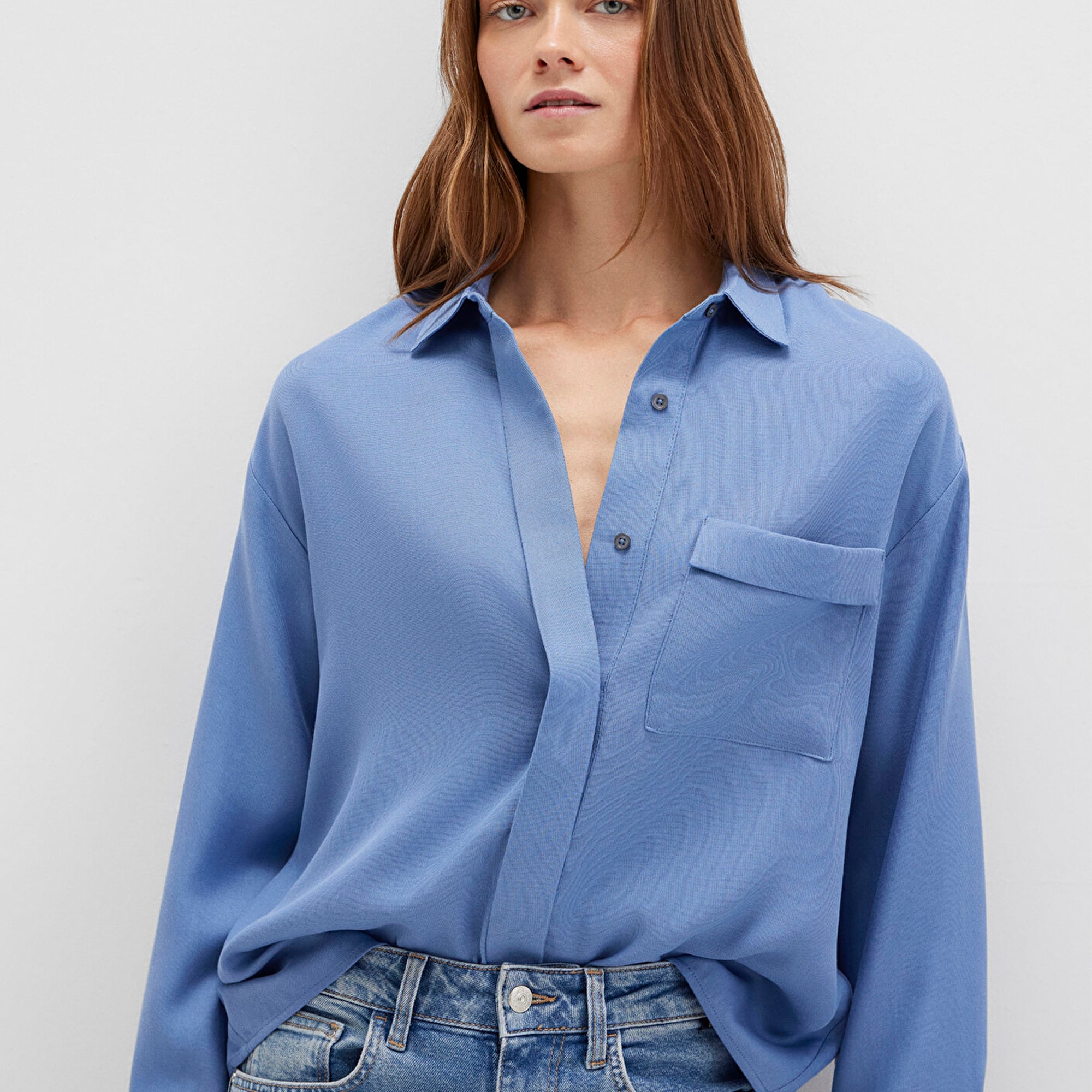 Mavi Mavi Gömlek Oversize / Geniş Kesim 1211354-86802