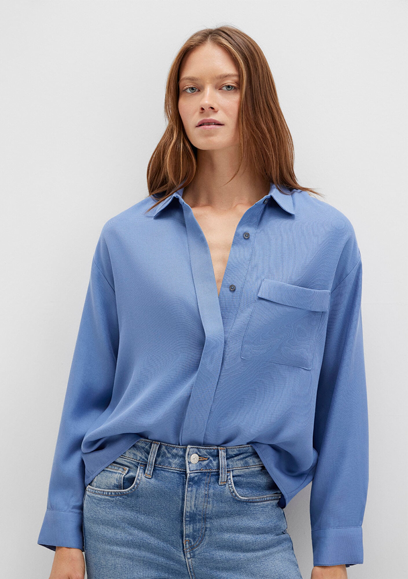  Mavi Mavi Gömlek Oversize / Geniş Kesim 1211354-86802