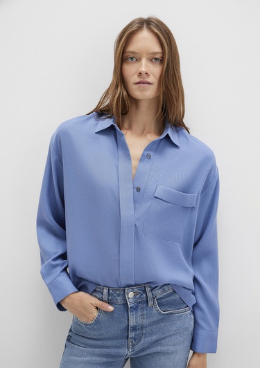  Mavi Mavi Gömlek Oversize / Geniş Kesim 1211354-86802