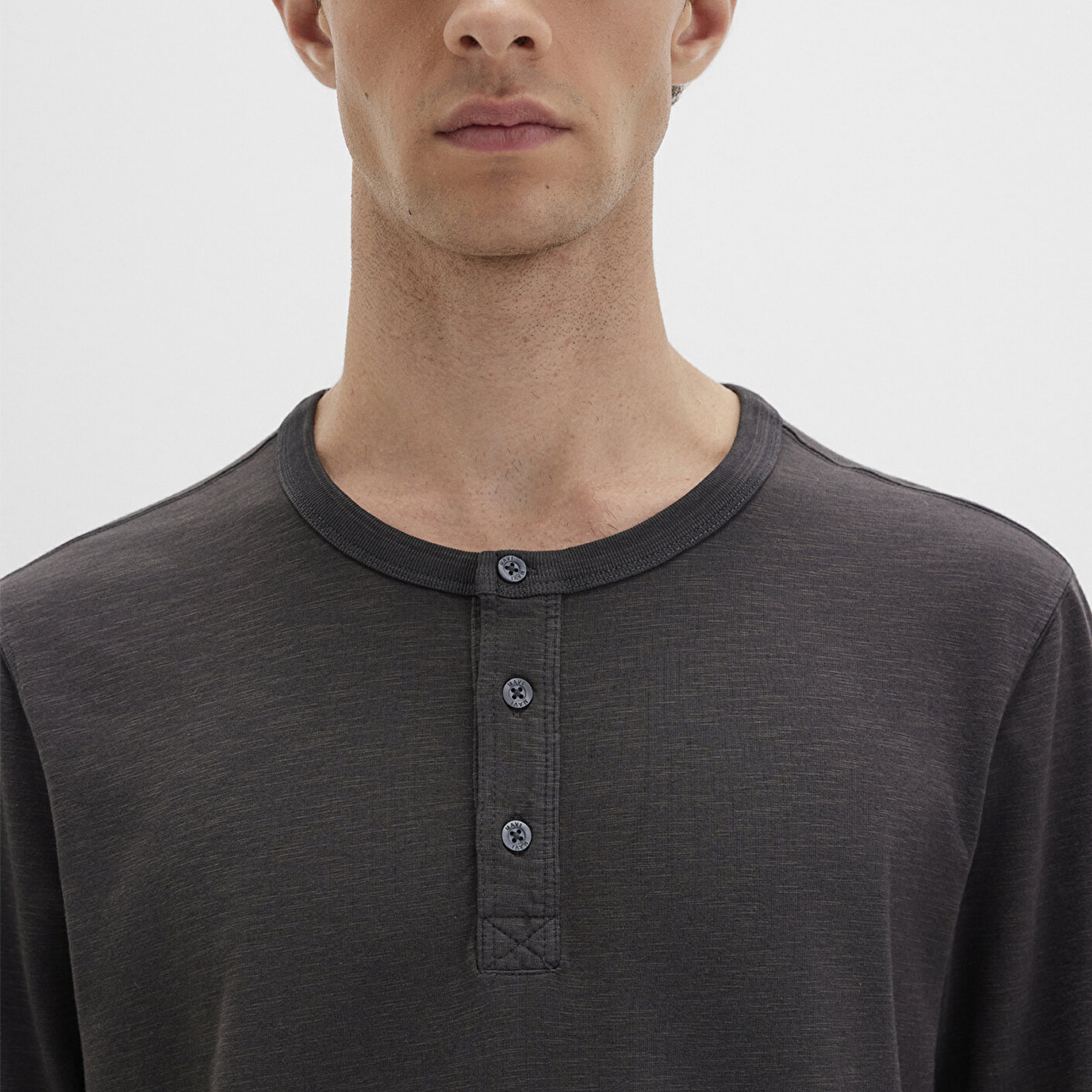 Mavi Gri Uzun Kollu Tişört Loose Fit / Bol Rahat Kesim 0613117-70092