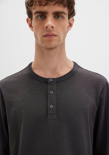  Mavi Gri Uzun Kollu Tişört Loose Fit / Bol Rahat Kesim 0613117-70092