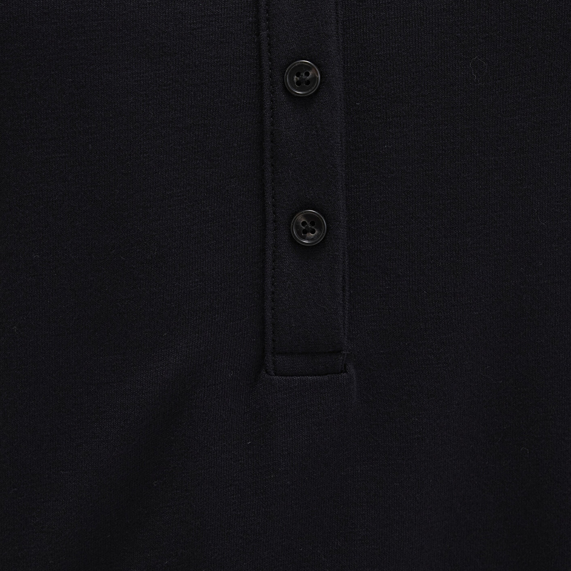 Mavi Yün Karışımlı Çift Katlı Siyah Uzun Kollu Tişört Semi Slim Fit / Yarı Dar Kesim 1613400-900