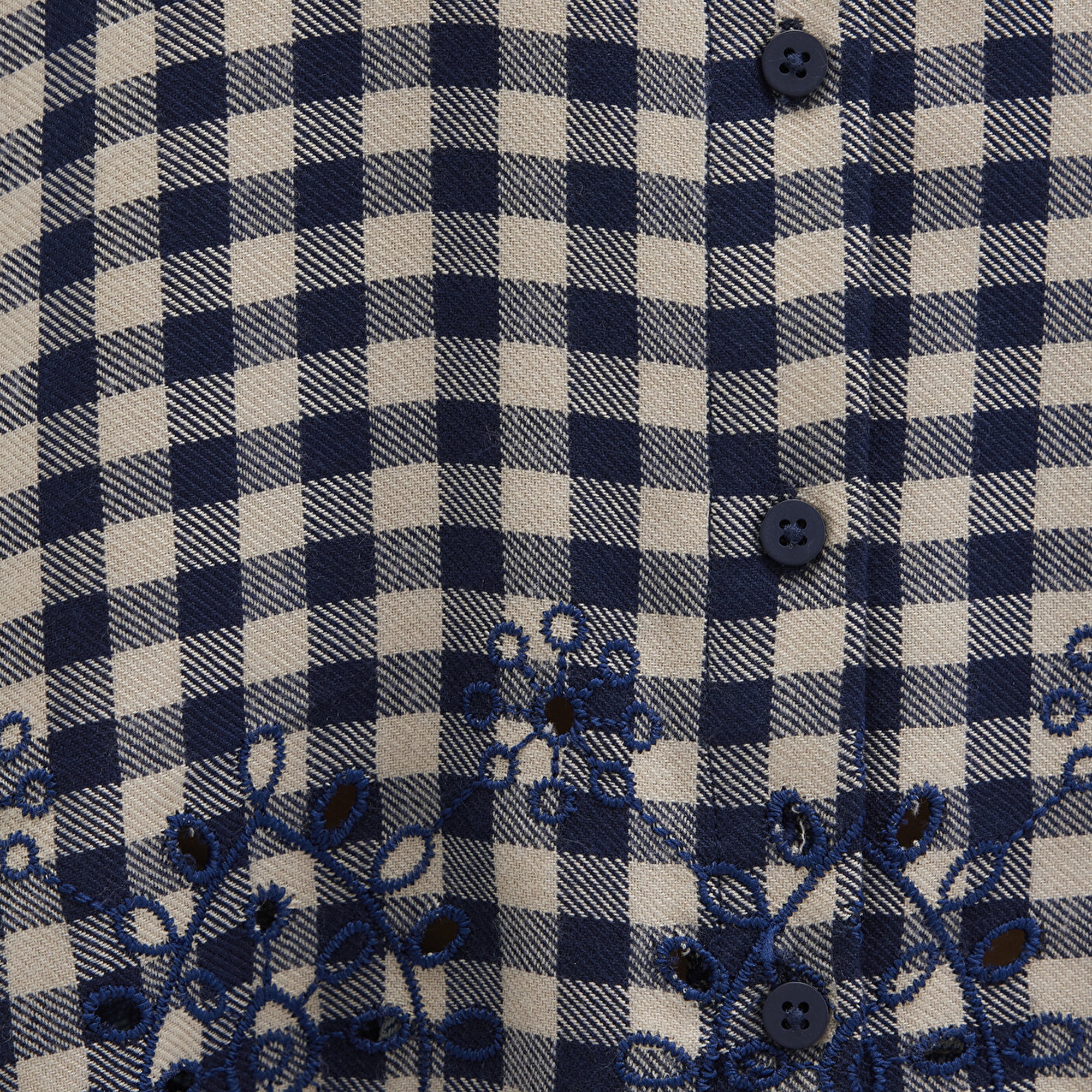 Mavi Lacivert Ekose Gömlek Loose Fit / Bol Rahat Kesim 1211298-83154